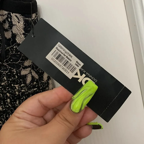 DKNY Floral Wool A-Line Skirt - Picture 7 of 7